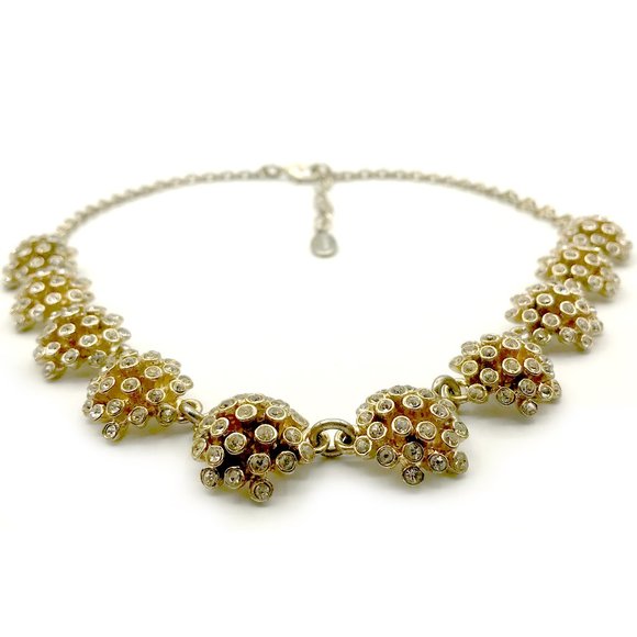 Vintage Ann Taylor Rhinestone Flower Necklace - Picture 6 of 10